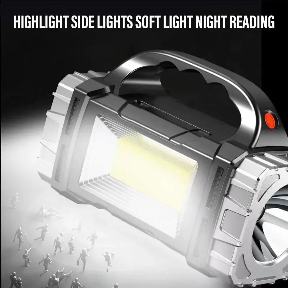🔦 Lanterna LED Potente com Recarregamento USB + Solar