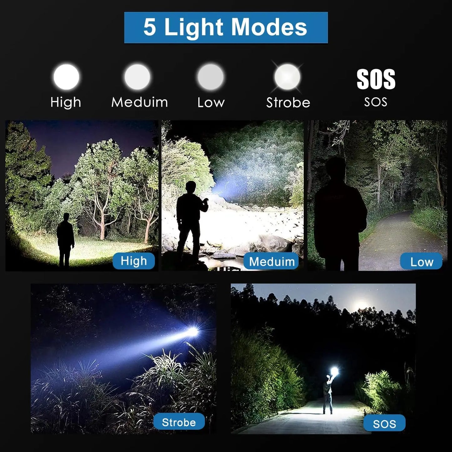 🔦 Lanterna Tática LED de Alta Potência Recarregável