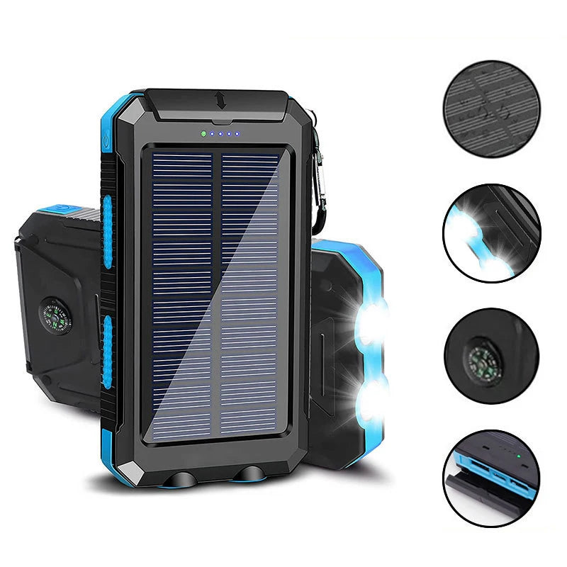 200000mAh Solar Power Bank Large Capacity Portable Charger Fast Charging External Battery for IPhone Samsun Huawei Powerbank