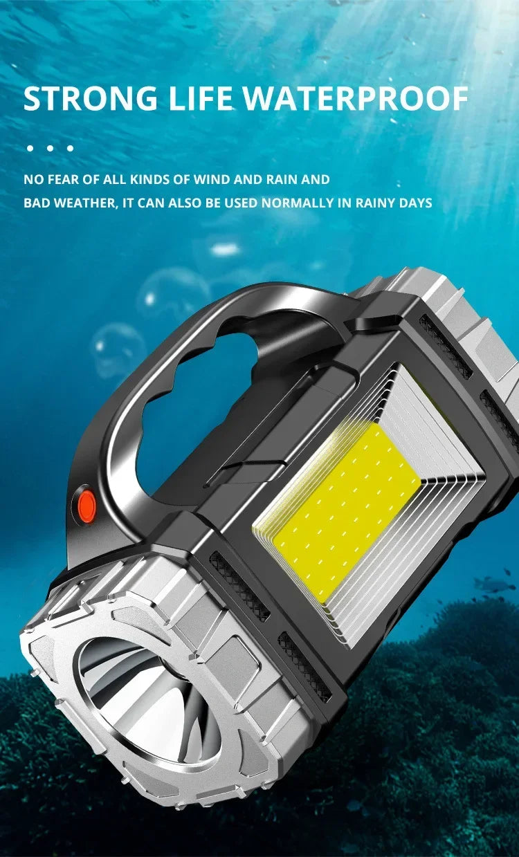 🔦 Lanterna LED Potente com Recarregamento USB + Solar