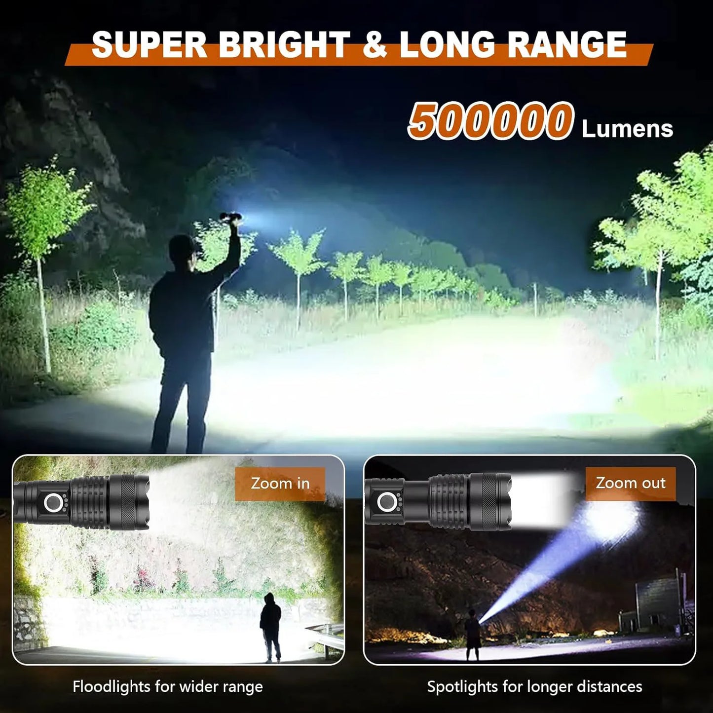 🔦 Lanterna Tática LED de Alta Potência Recarregável