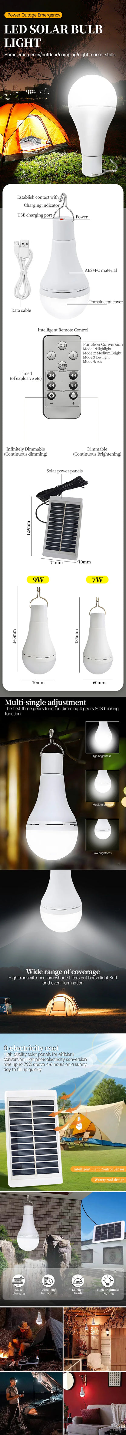 🌞 Luz Solar Suspensa à Prova d’Água IP68 com USB
