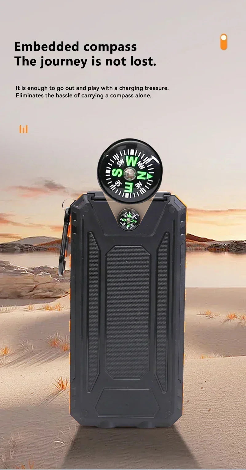 200000mAh Solar Power Bank Large Capacity Portable Charger Fast Charging External Battery for IPhone Samsun Huawei Powerbank