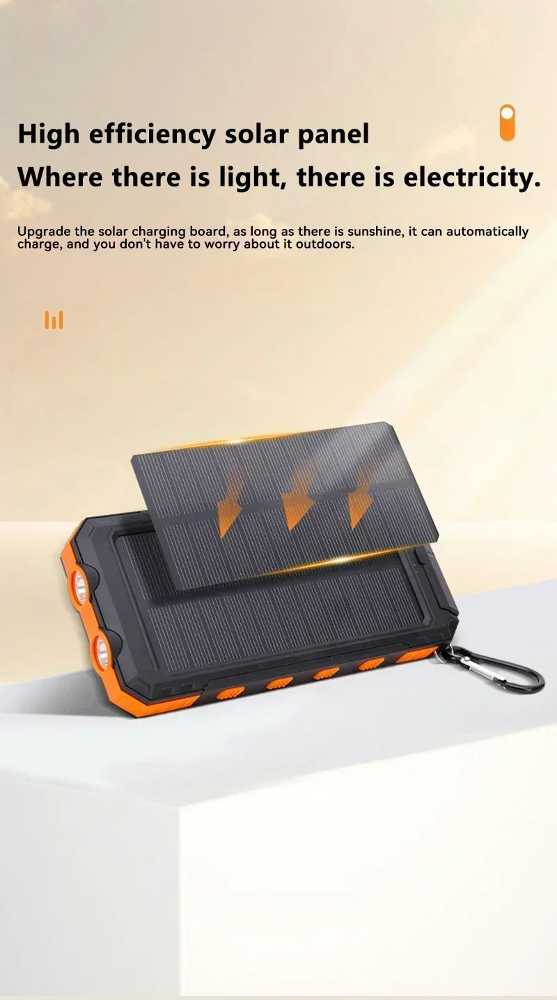200000mAh Solar Power Bank Large Capacity Portable Charger Fast Charging External Battery for IPhone Samsun Huawei Powerbank
