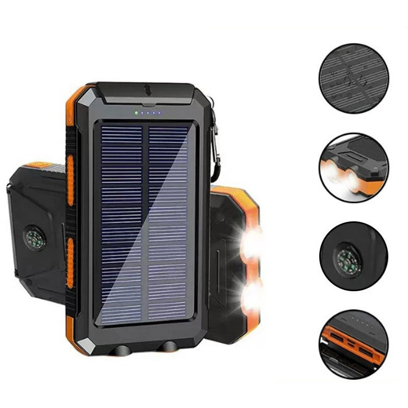200000mAh Solar Power Bank Large Capacity Portable Charger Fast Charging External Battery for IPhone Samsun Huawei Powerbank