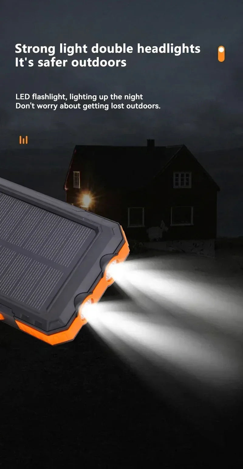 200000mAh Solar Power Bank Large Capacity Portable Charger Fast Charging External Battery for IPhone Samsun Huawei Powerbank