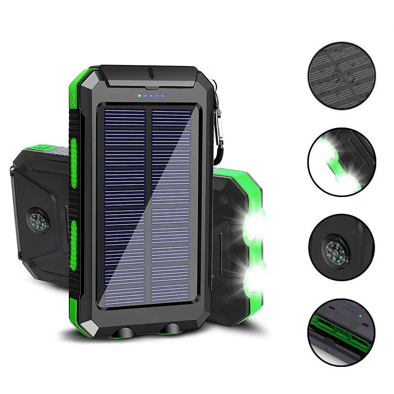 200000mAh Solar Power Bank Large Capacity Portable Charger Fast Charging External Battery for IPhone Samsun Huawei Powerbank
