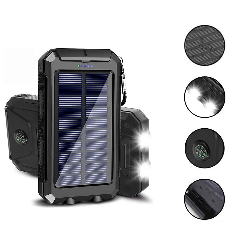 200000mAh Solar Power Bank Large Capacity Portable Charger Fast Charging External Battery for IPhone Samsun Huawei Powerbank